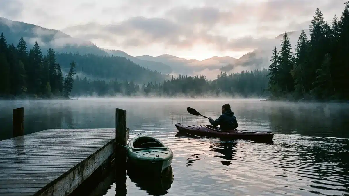 Lake Rabun sunrise on one of the best day trips from Clayton